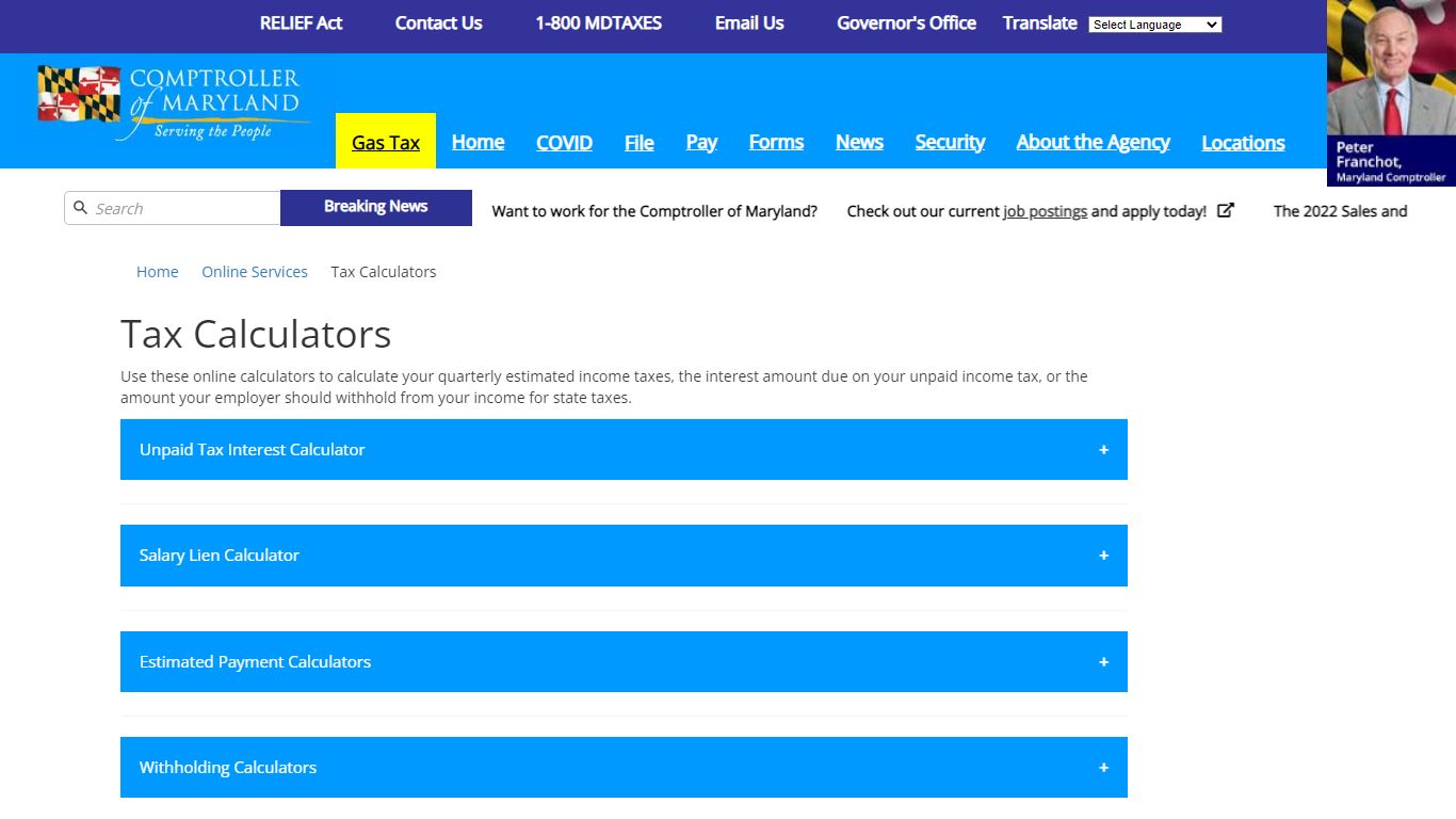 Tax Calculators - Marylandtaxes.gov